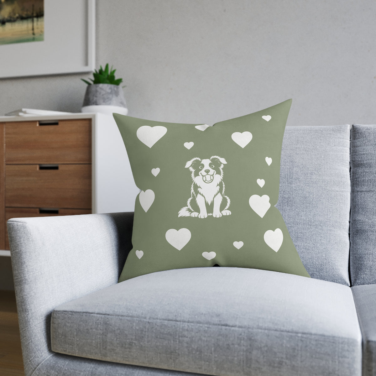 Square Cushion - Border Collie Ball Fun