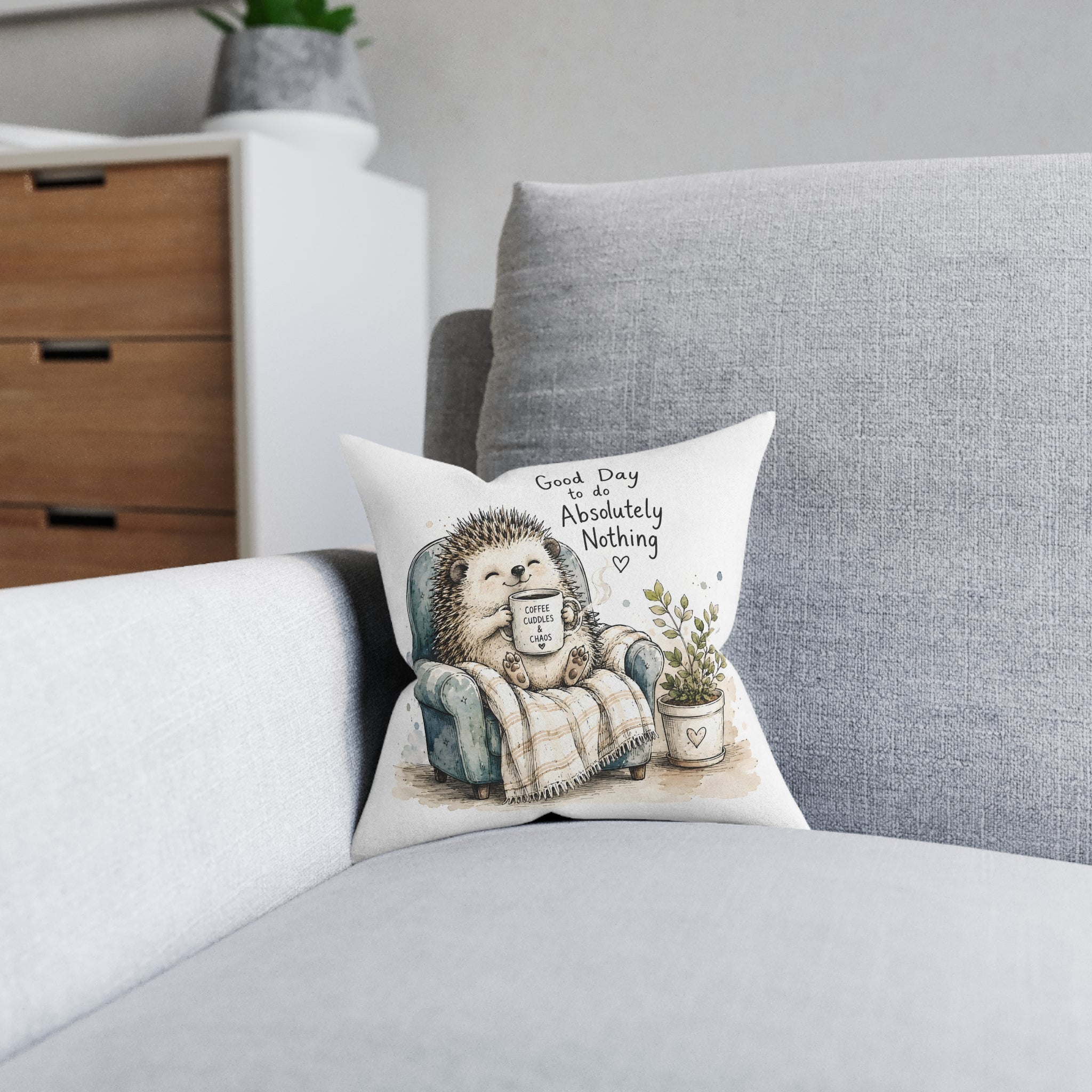 Square Cushion – Good Day to Do Absolutely Nothing | Funny Relaxing Cushion