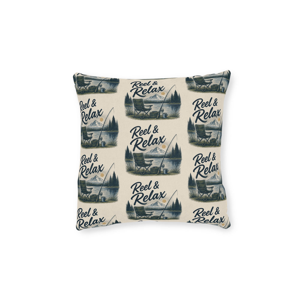 Square Cushion – Reel & Relax | Fishing Lover Cushion