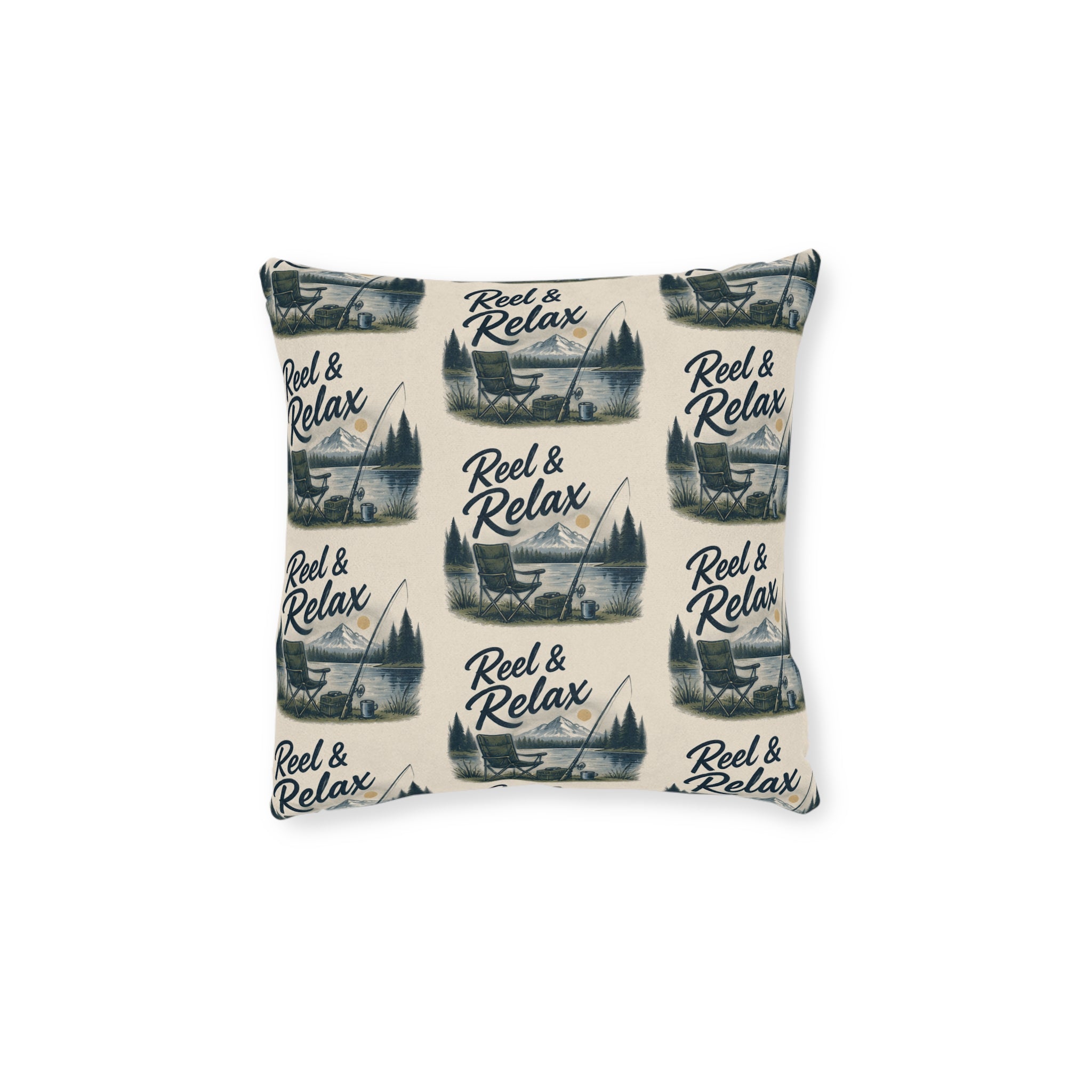 Square Cushion – Reel & Relax | Fishing Lover Cushion