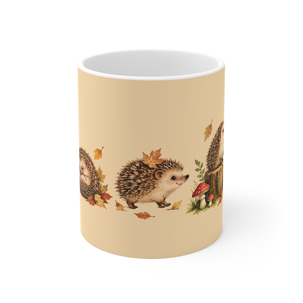 Ceramic Mug - Hedgehog Autumn Fun