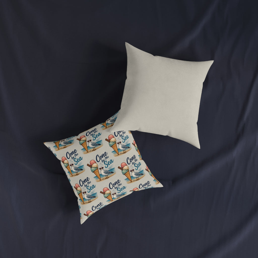 Square Cushion – Cone By The Sea | Coastal & Ice Cream Cushion