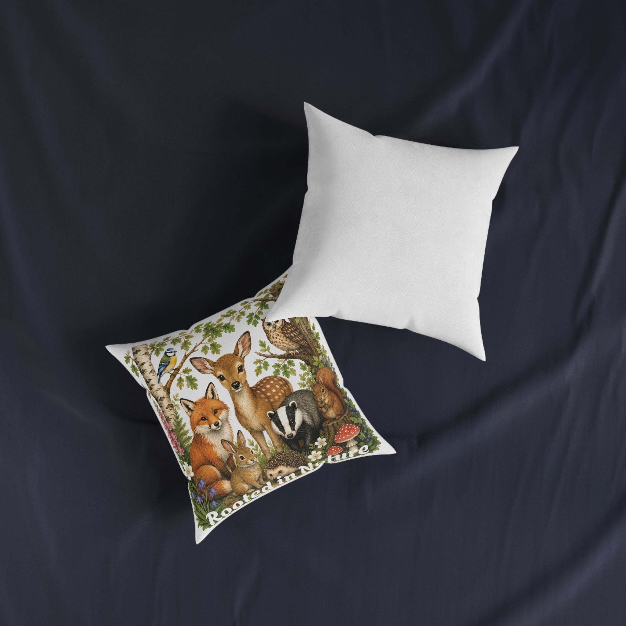 Square Cushion – Rooted in Nature | Woodland Wildlife Cushion