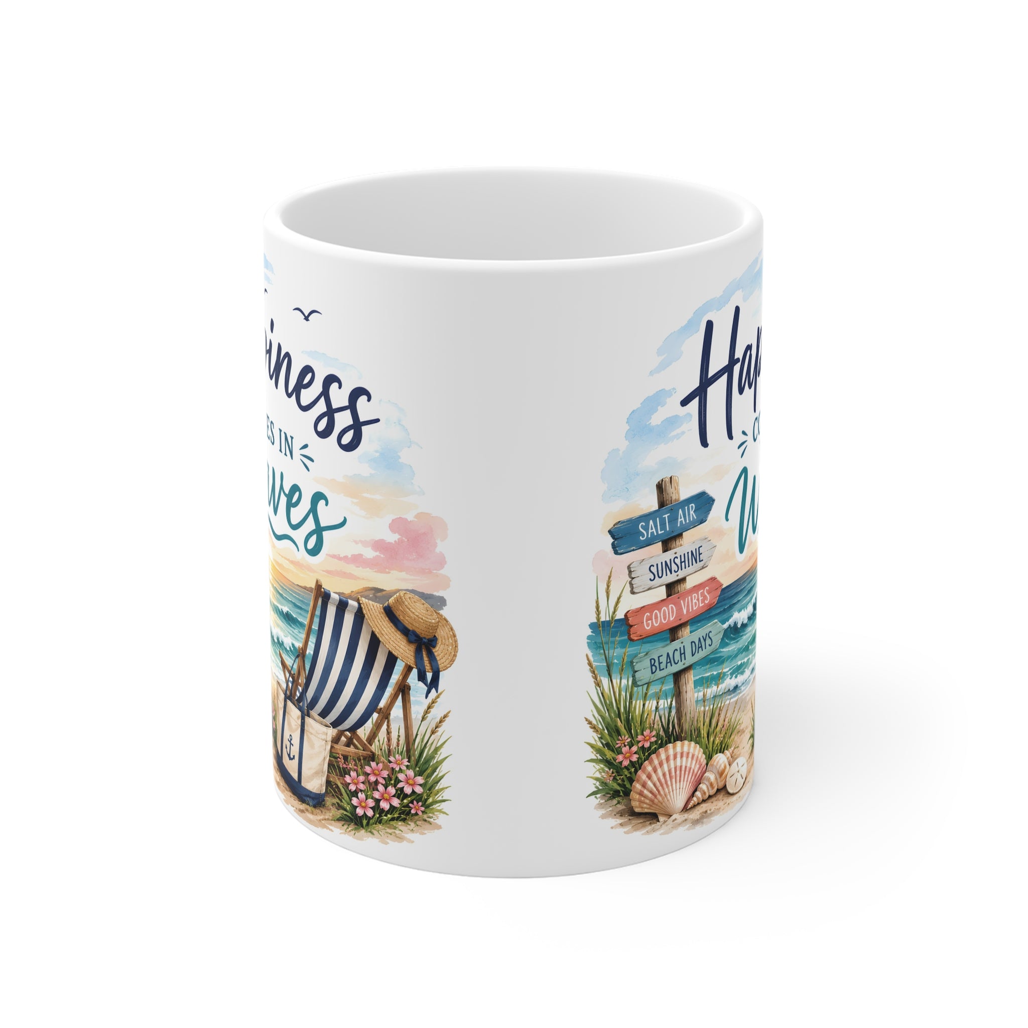 Happiness Comes in Waves Mug