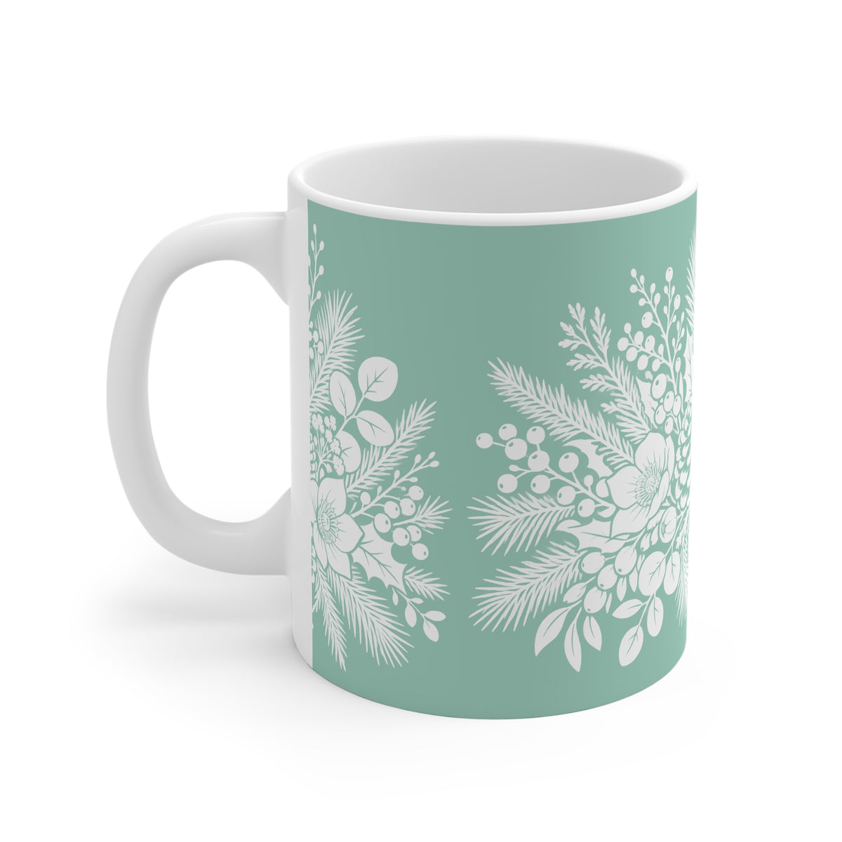 Ceramic Mug - Winter Mug - Light Teal