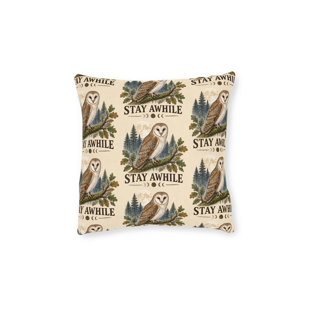 Square Cushion – Stay Awhile | Cosy Home & Welcome Cushion