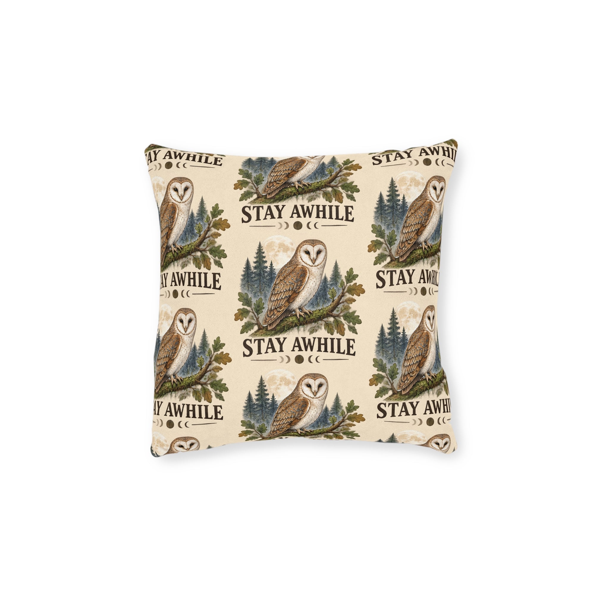Square Cushion – Stay Awhile | Cosy Home & Welcome Cushion
