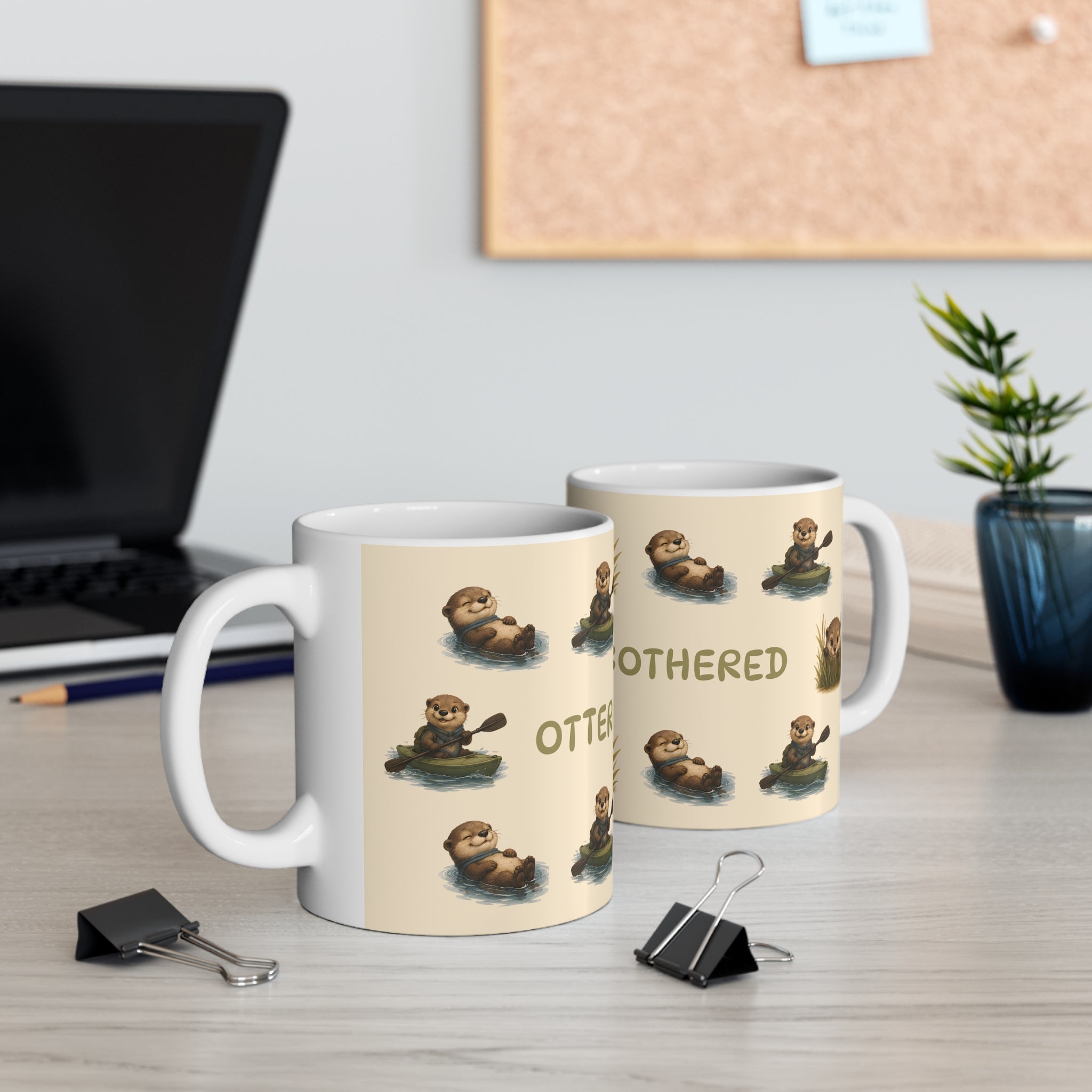 Otterly Unbothered - Ceramic Mug - Beige
