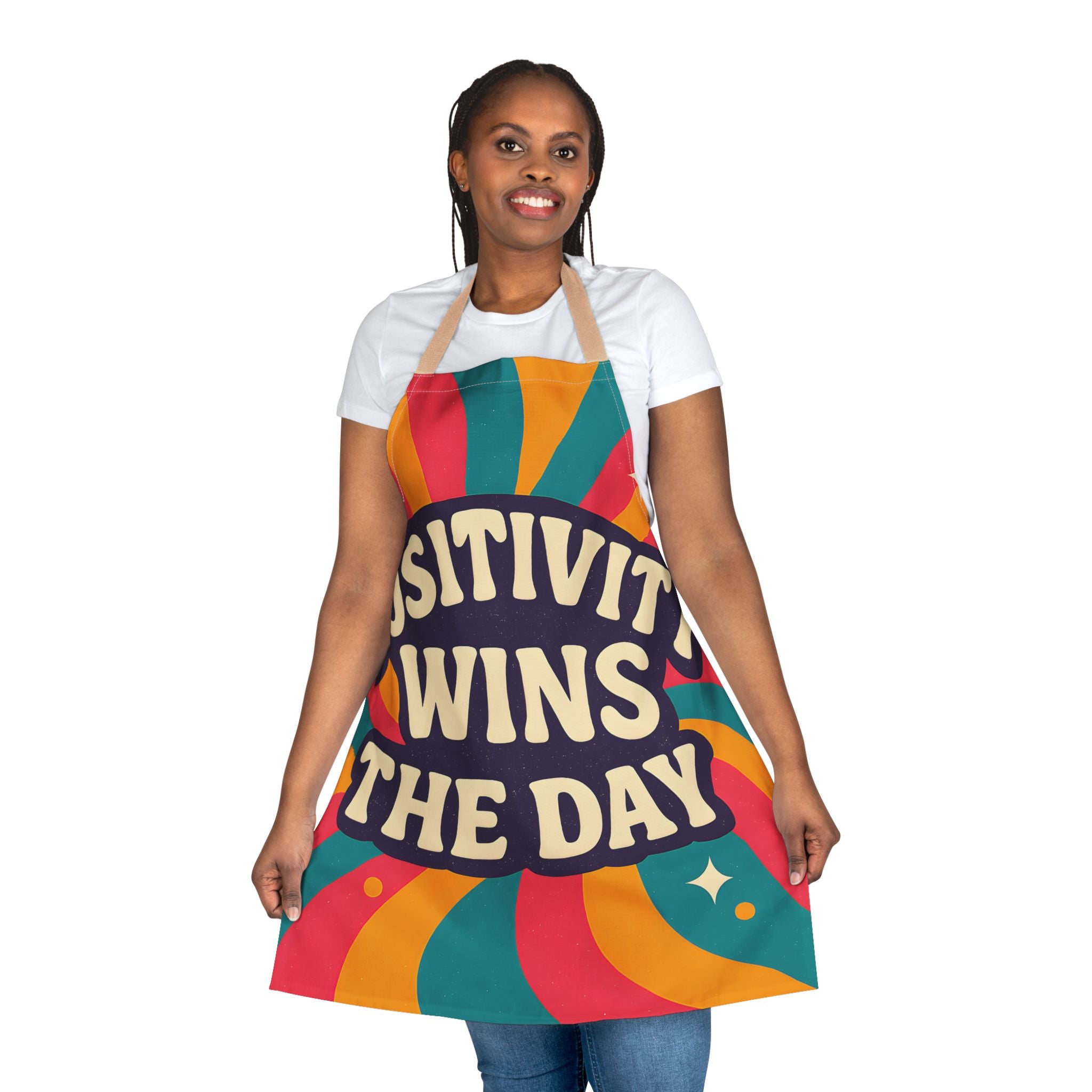Kitchen Apron - Positivity Wins the Day Design