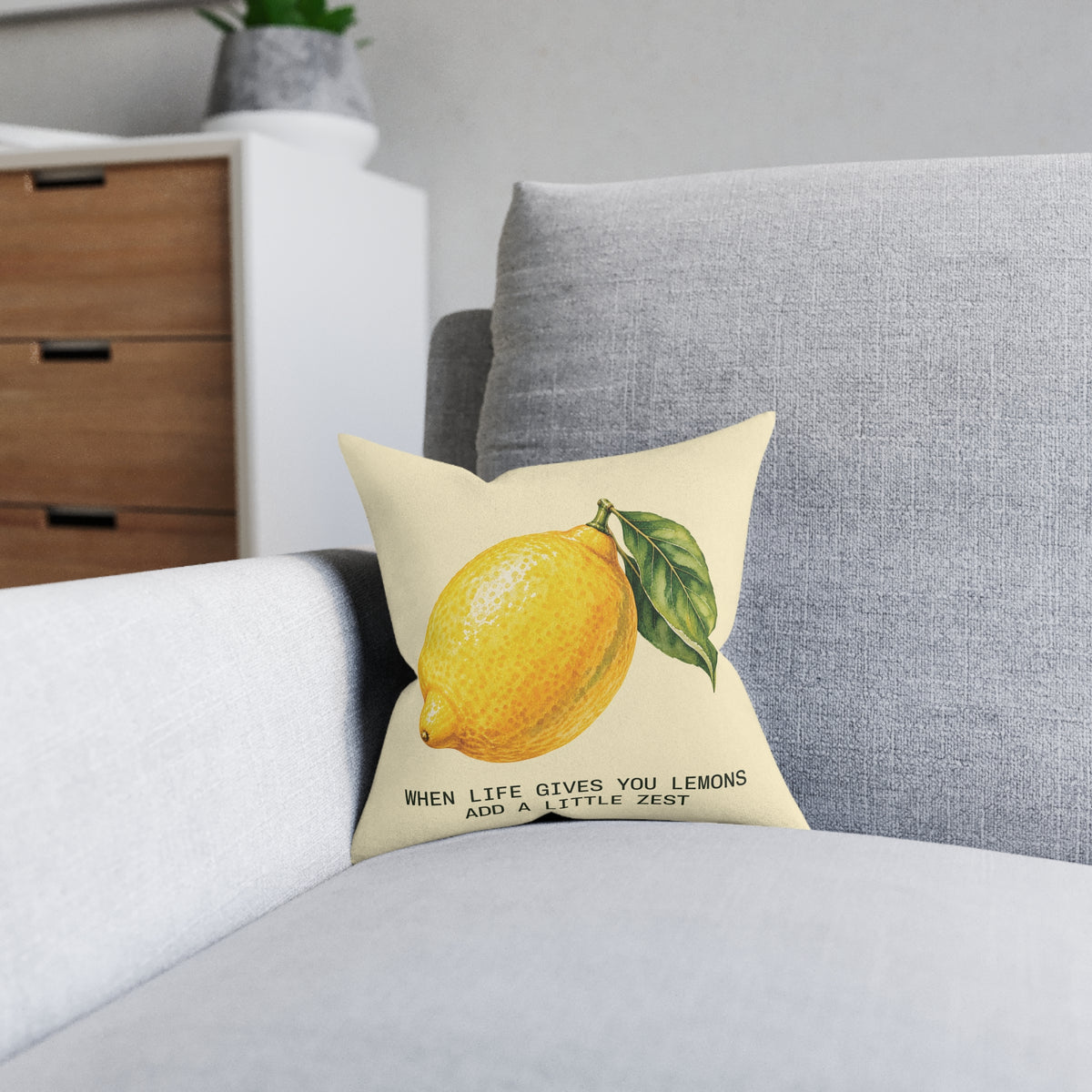 Square Cushion – Lemon | When Life Gives You Lemons, Add a Little Zest