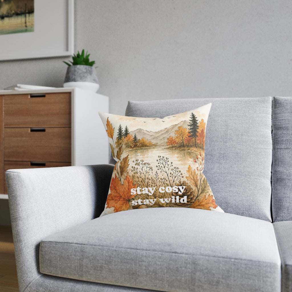 Square Cushion - stay cosy stay wild