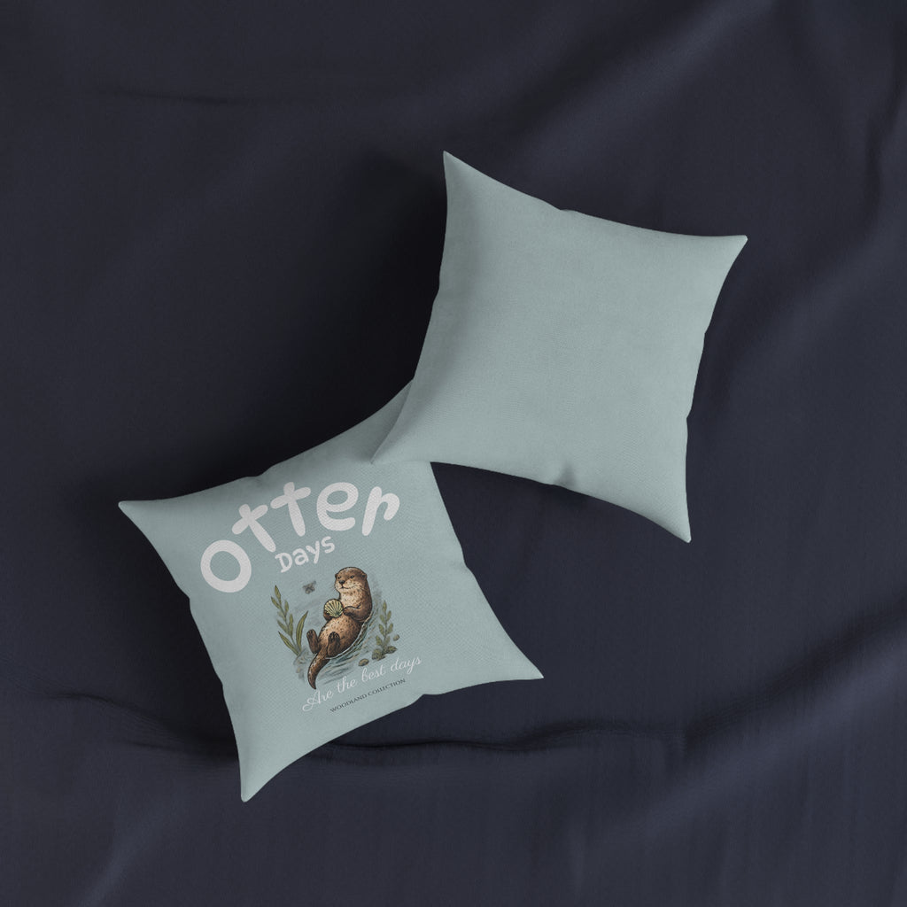 Square Cushion – Otter Days Are the Best Days | Woodland Collection