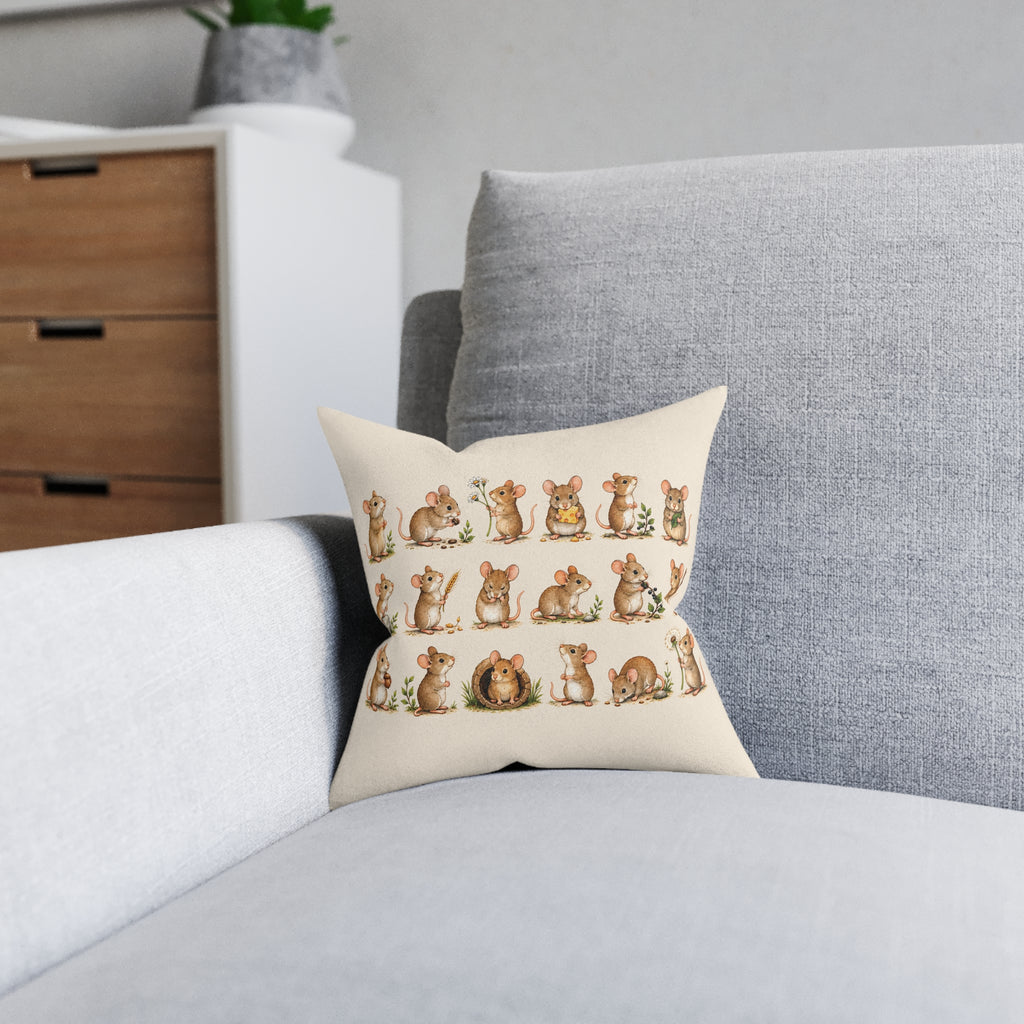 Square Cushion - Mouse - Woodland