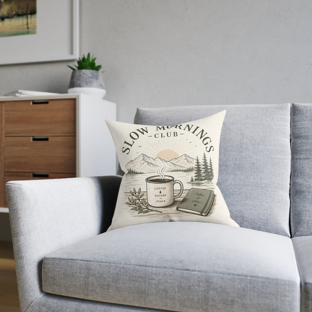 Square Cushion - Slow Mornings Club
