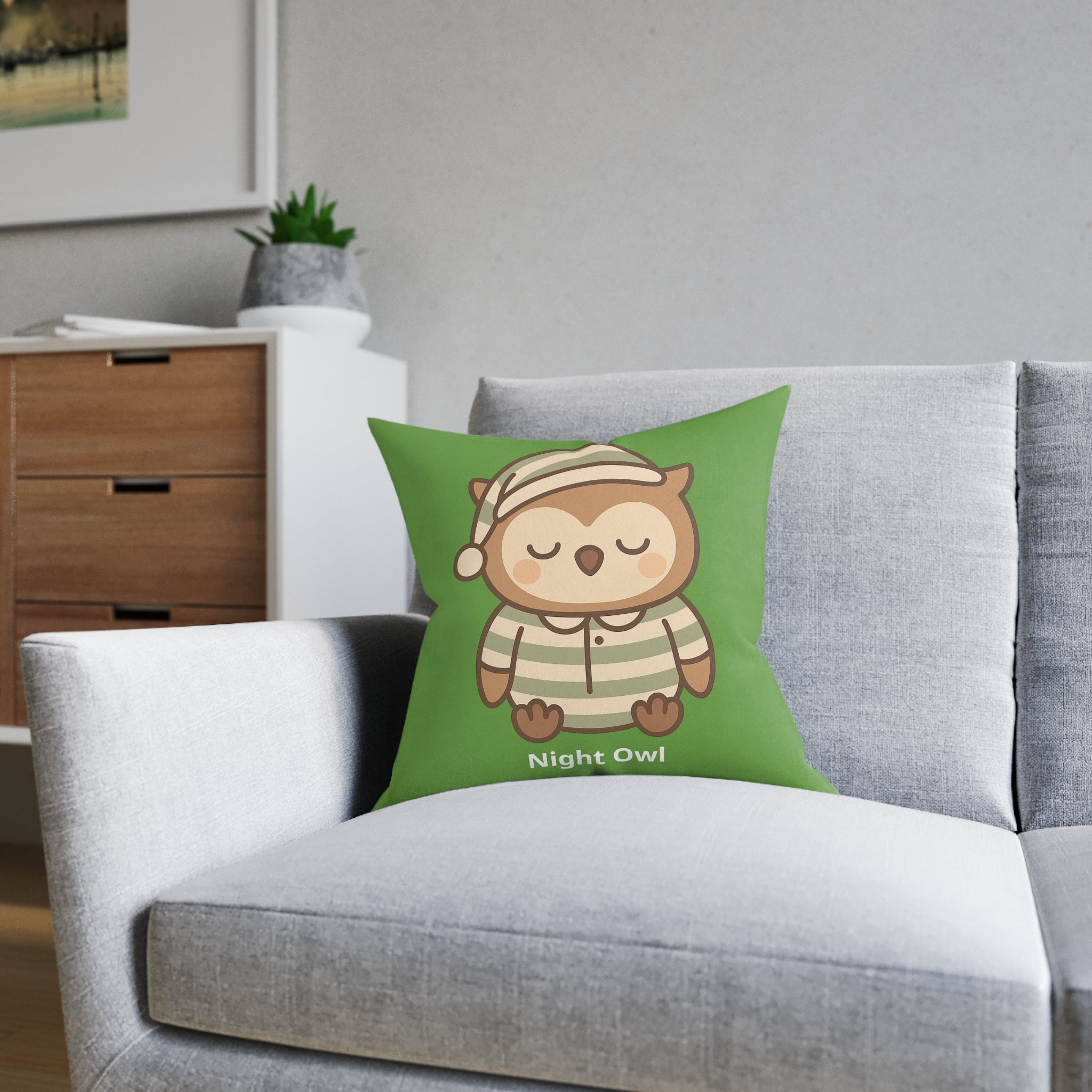 Square Cushion – Night Owl - The Woodland Dreamers