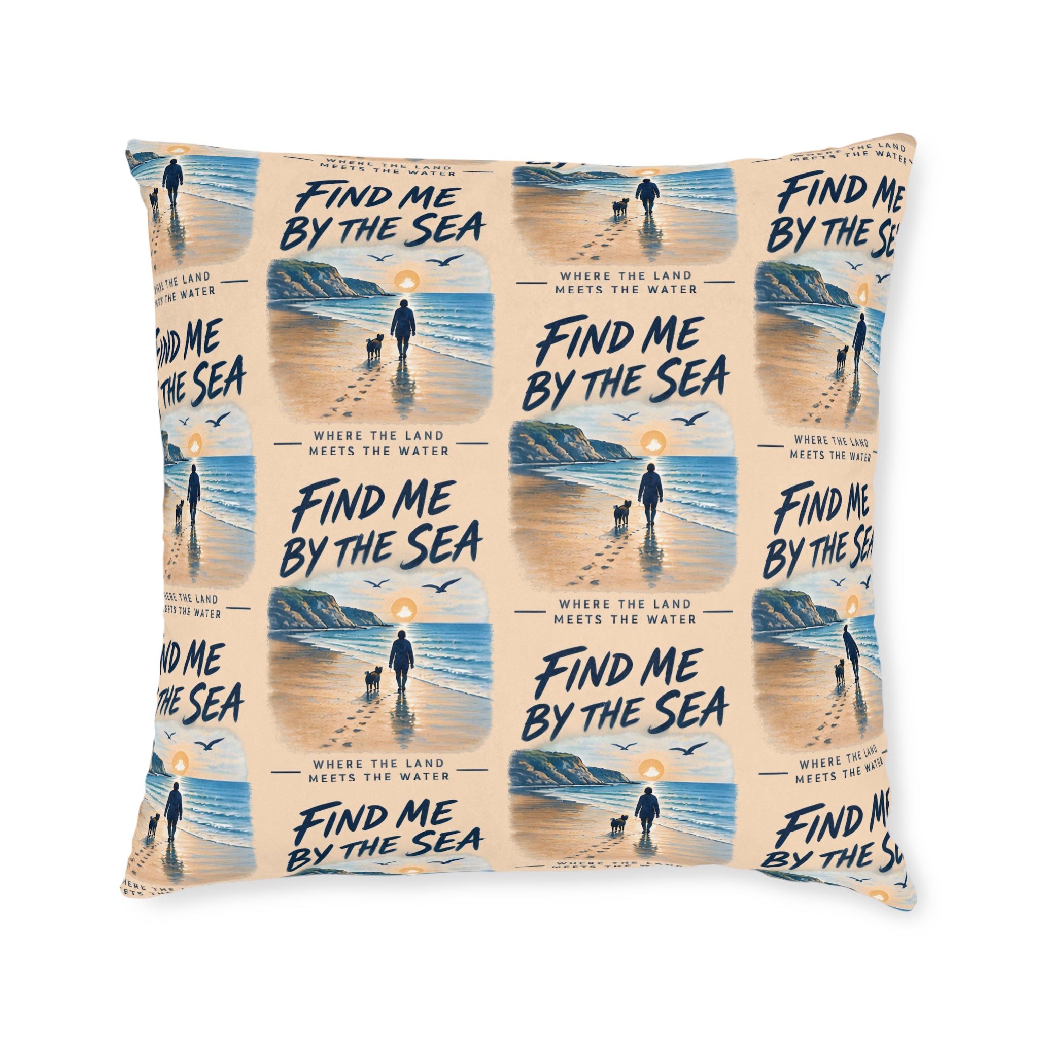 Square Cushion – Find Me by the Sea | Coastal & Seaside Cushion