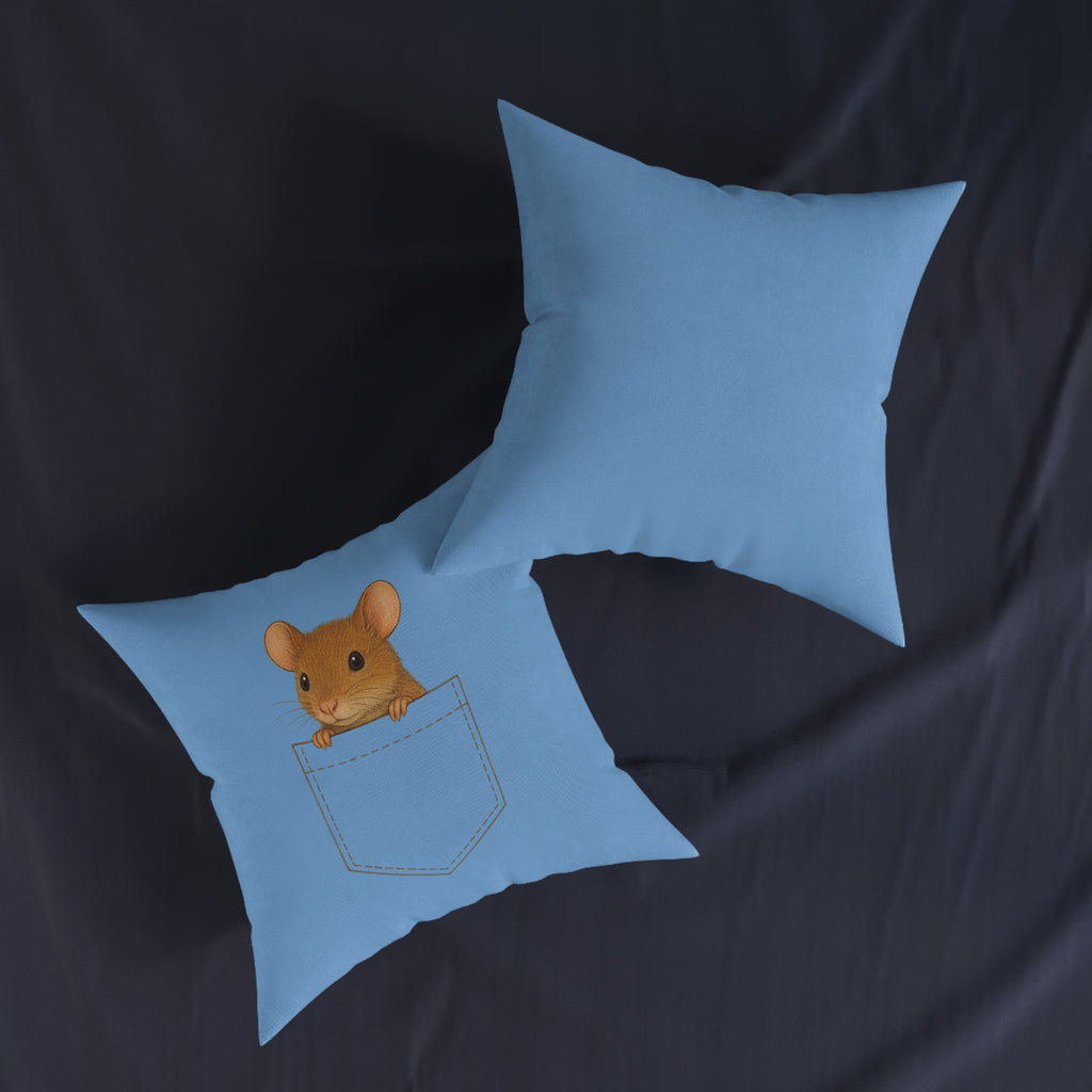 Square Cushion - Mouse in a Pocket Design
