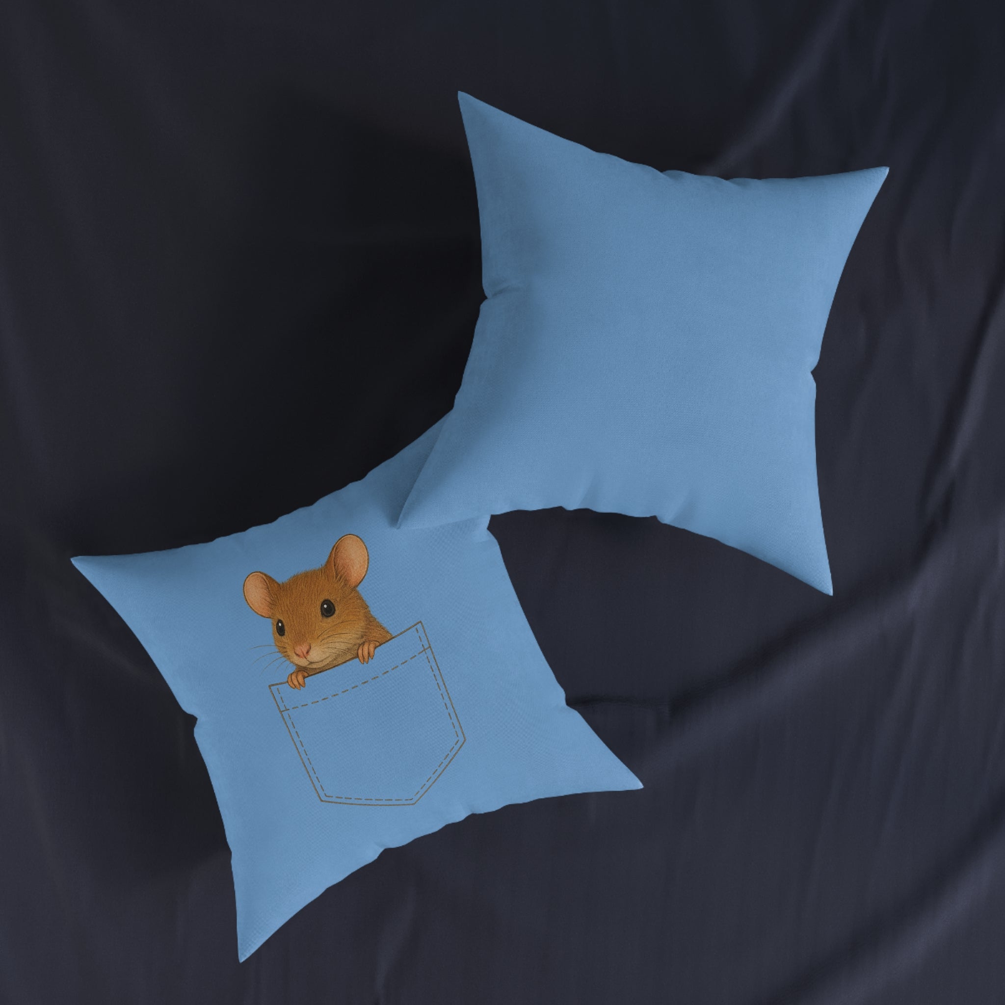 Square Cushion - Mouse in a Pocket Design