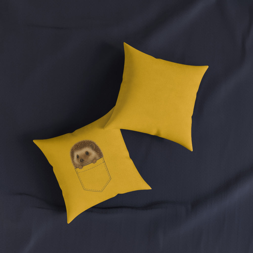 Square Cushion - Hedgehog in a Pocket Design