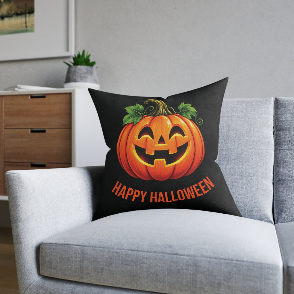 Square Cushion - Happy Halloween - Pumpkin