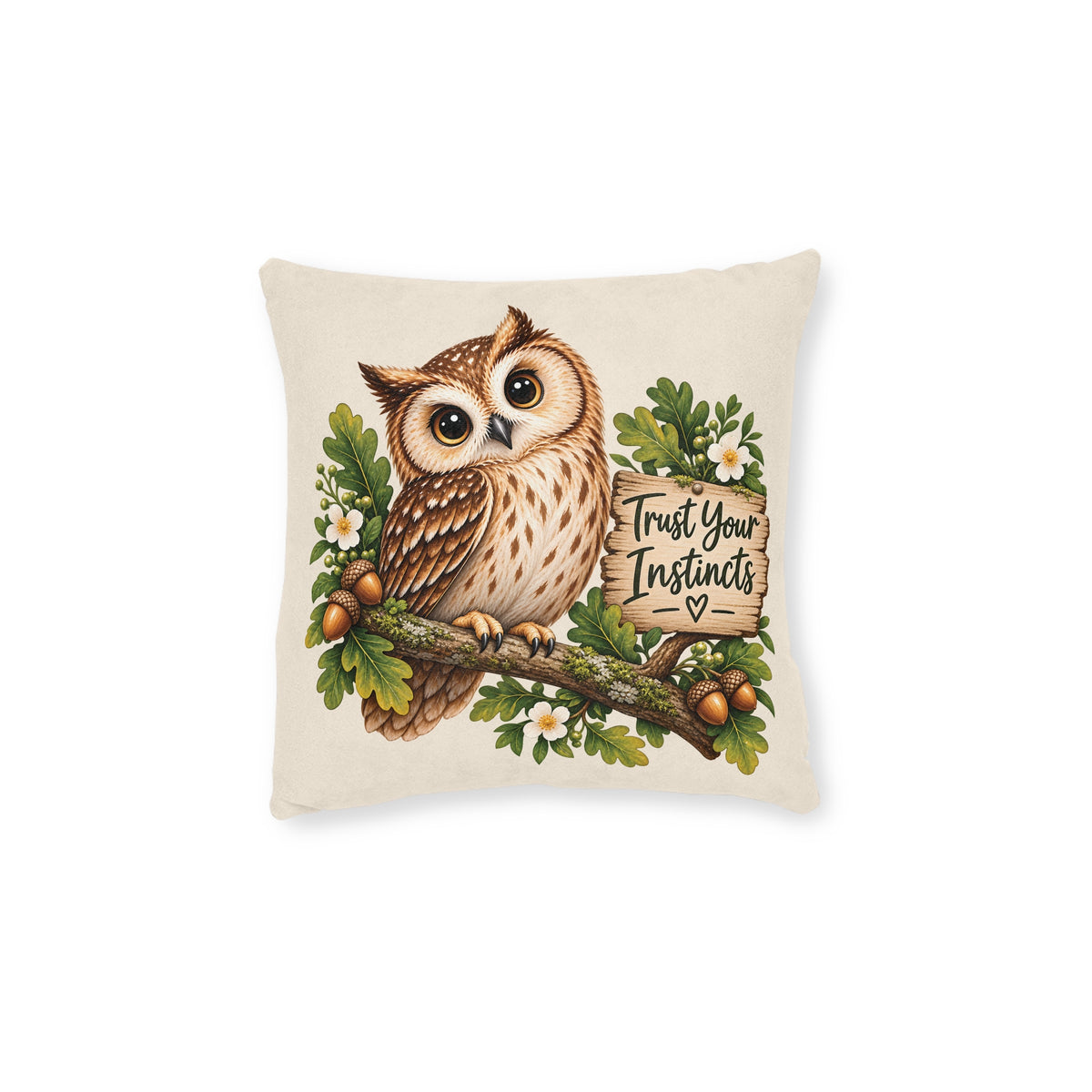 Square Cushion - Trust Your Instincts - Owl