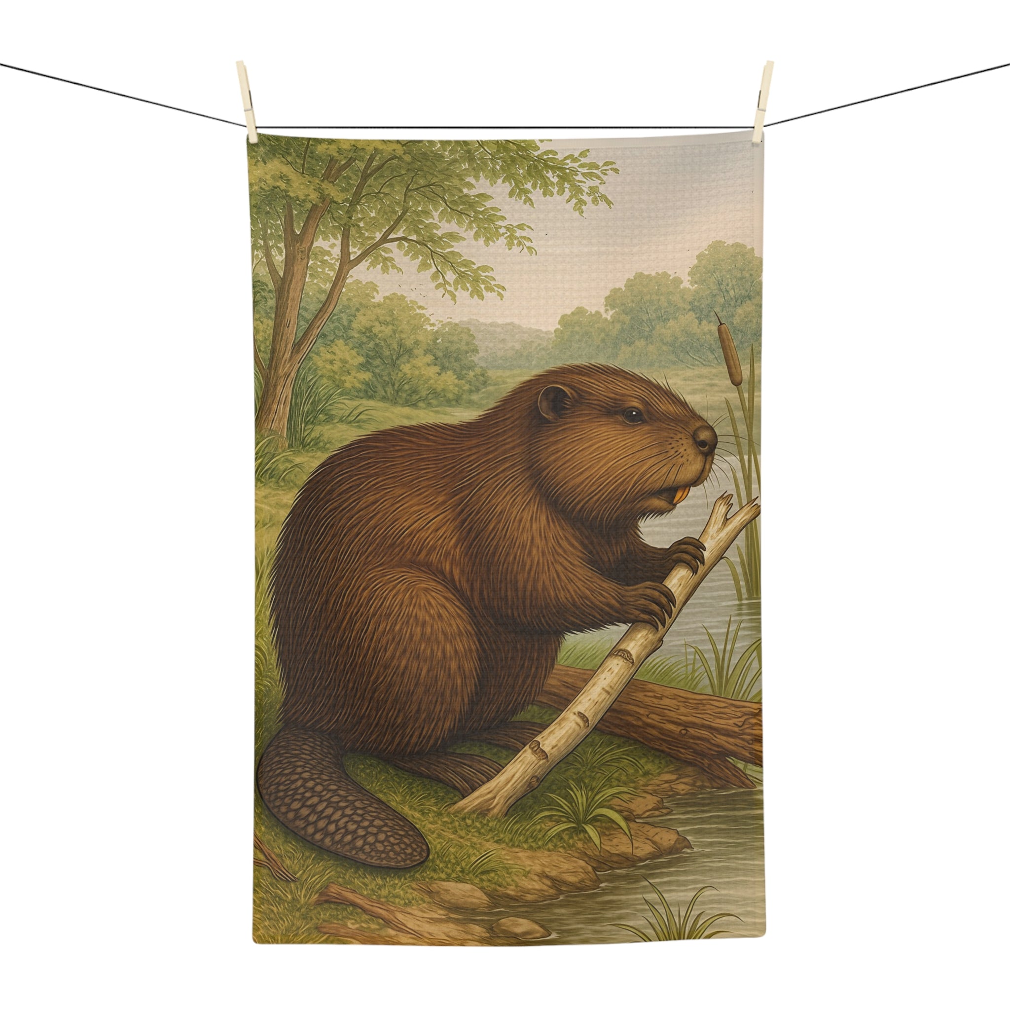Tea Towel Microfiber  - Beaver Design
