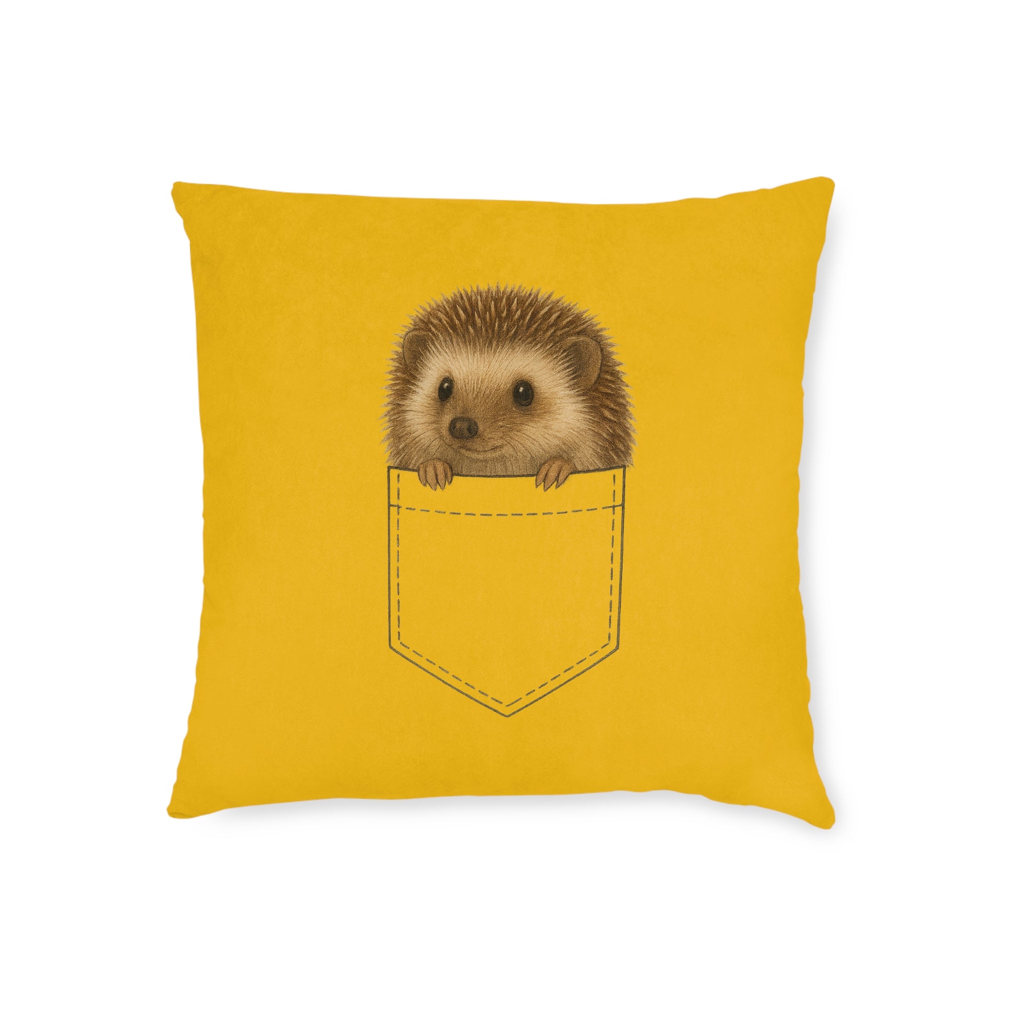 Square Cushion - Hedgehog in a Pocket Design