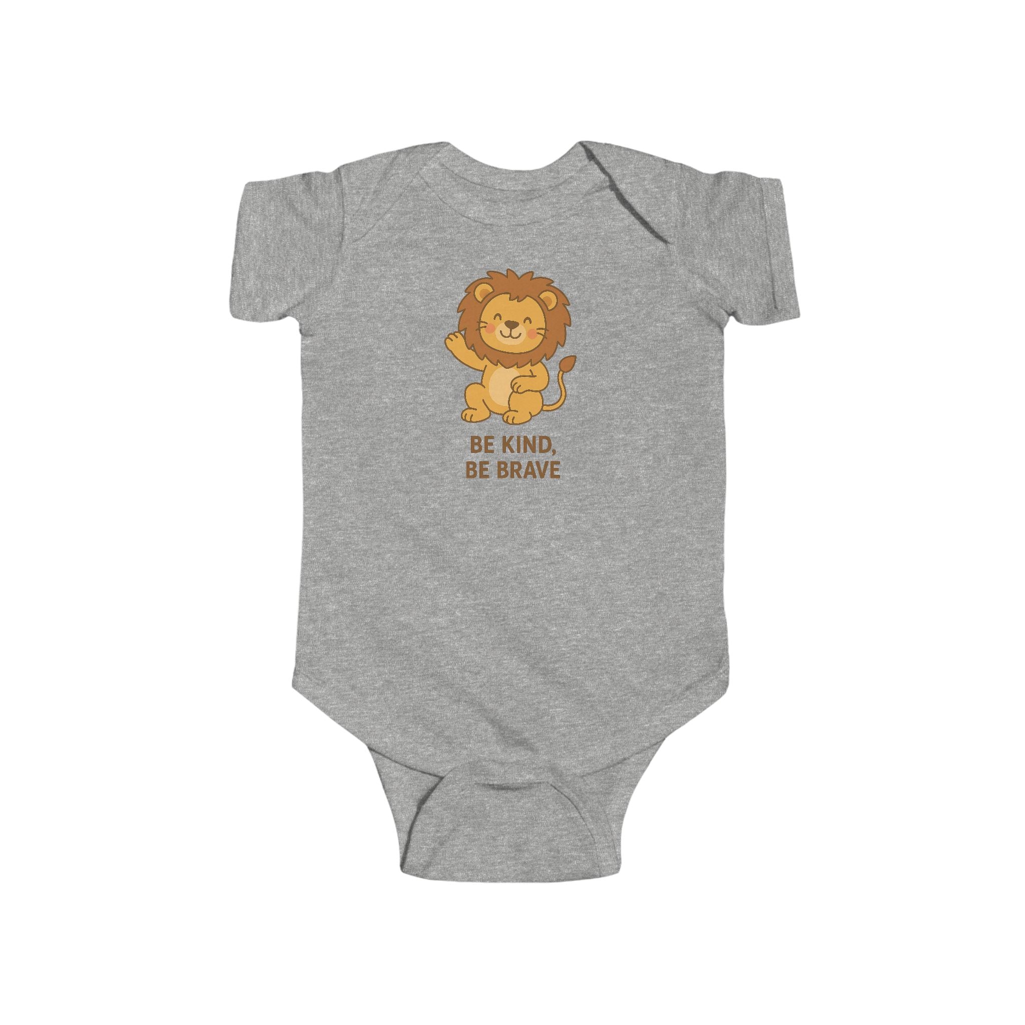 Babygrow - "Be Kind, Be Brave" Cute Lion Baby Onesie