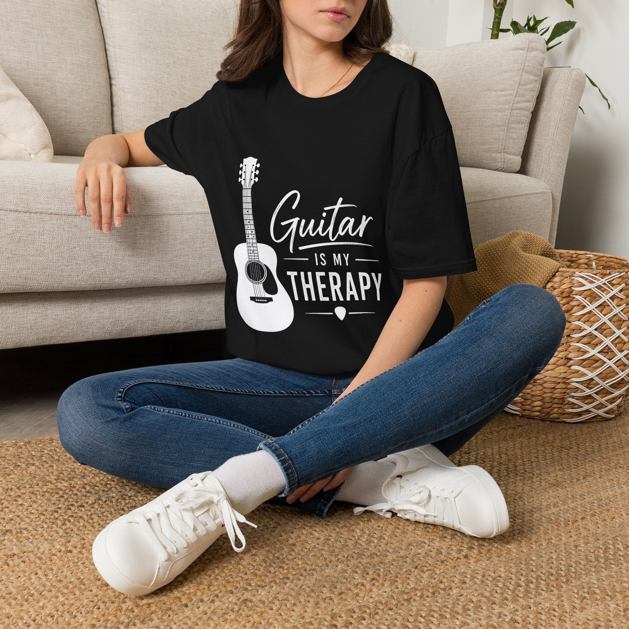 Unisex T-Shirt – Guitar Is My Therapy | Music & Guitar Tee
