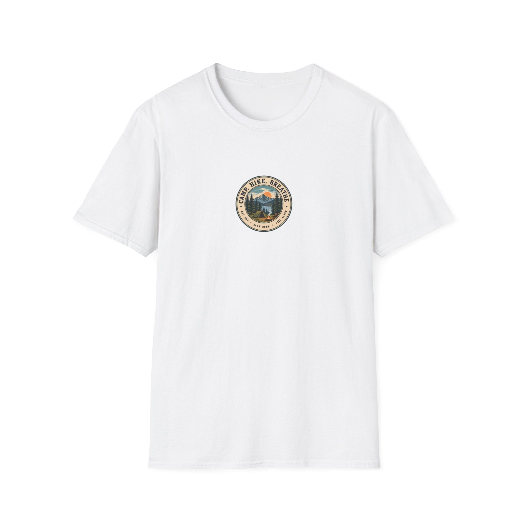 Unisex T-Shirt – Camp. Hike. Breathe. | Outdoor Adventure Tee