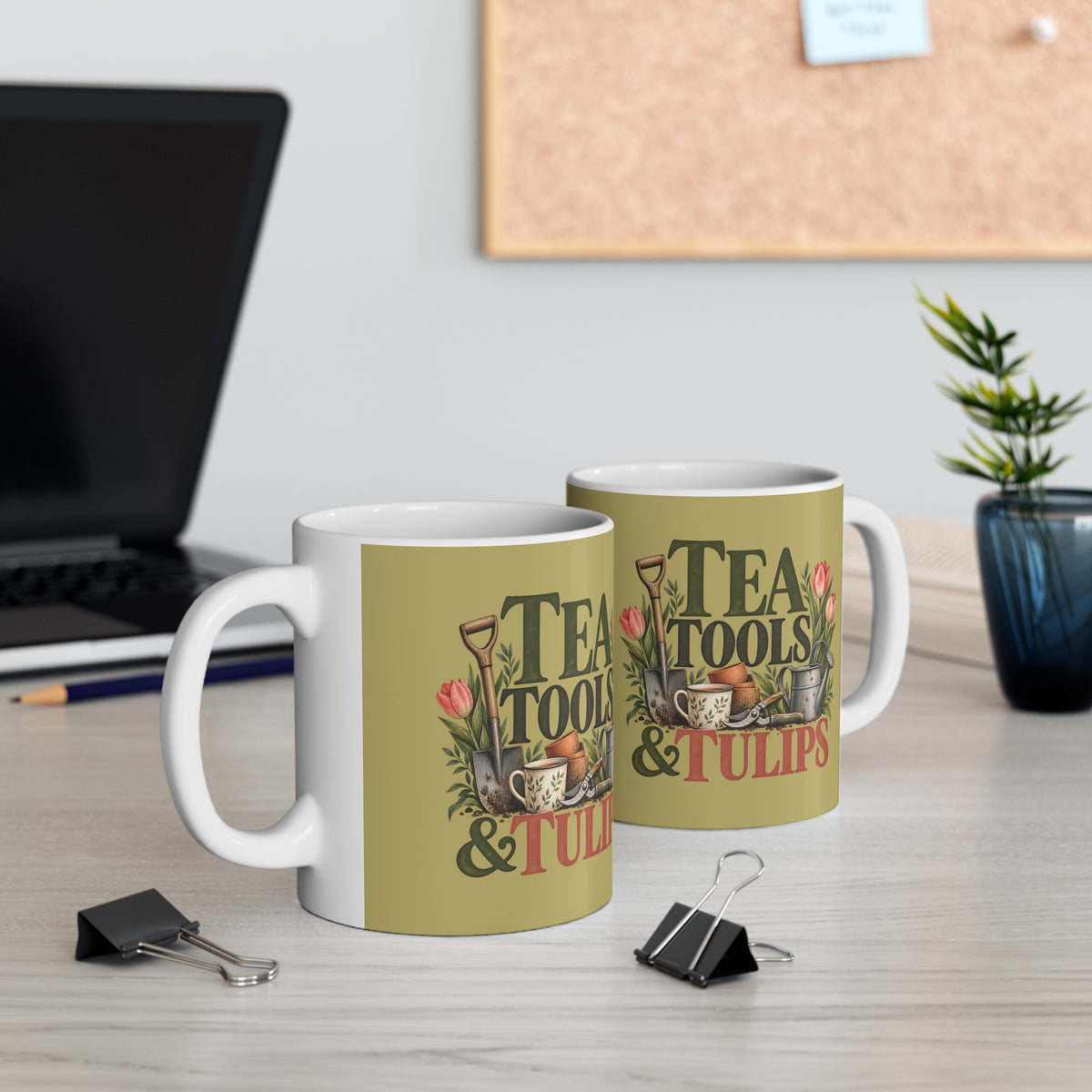 Ceramic Mug - Tea, Tools & Tulips