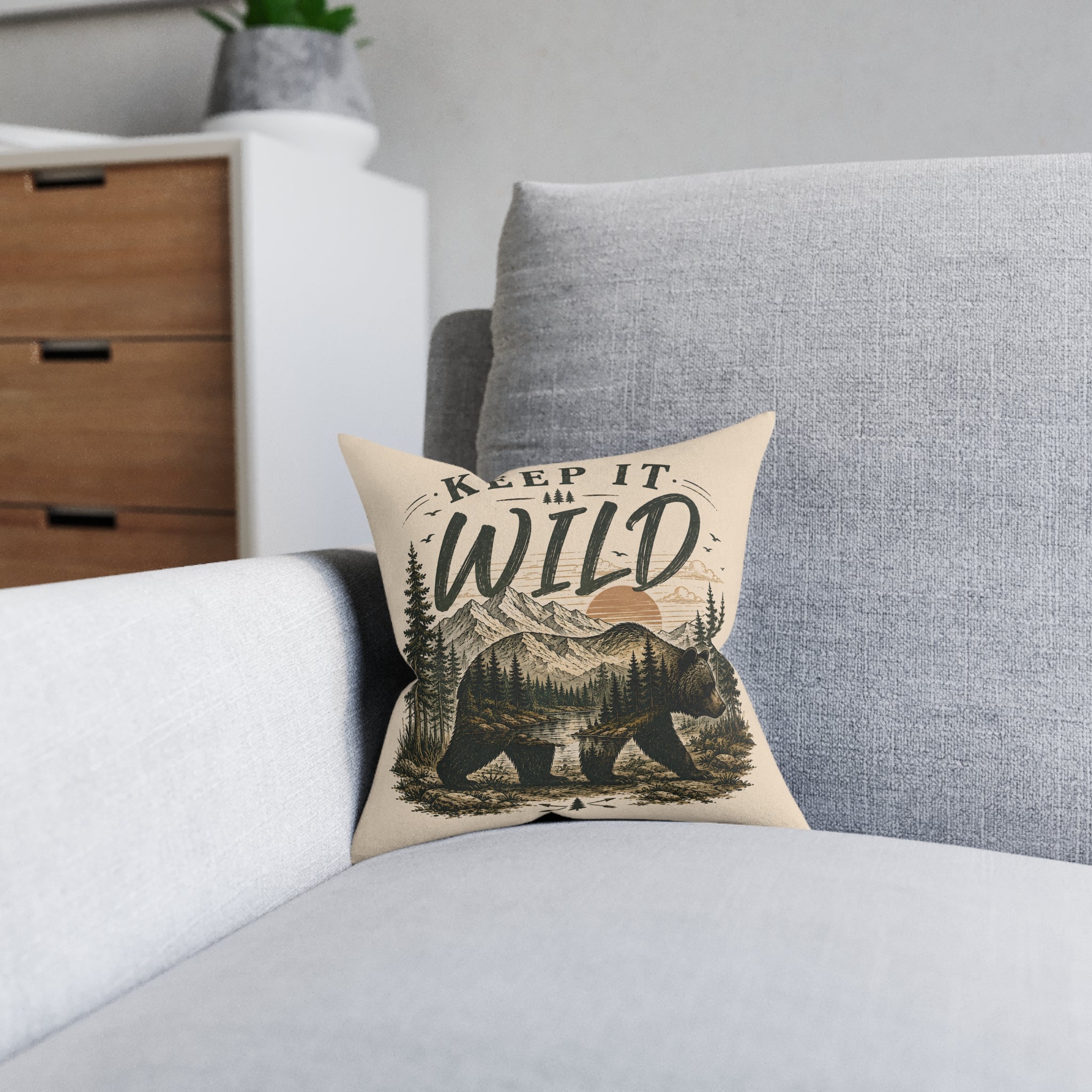 Square Cushion - Keep It Wild Bear
