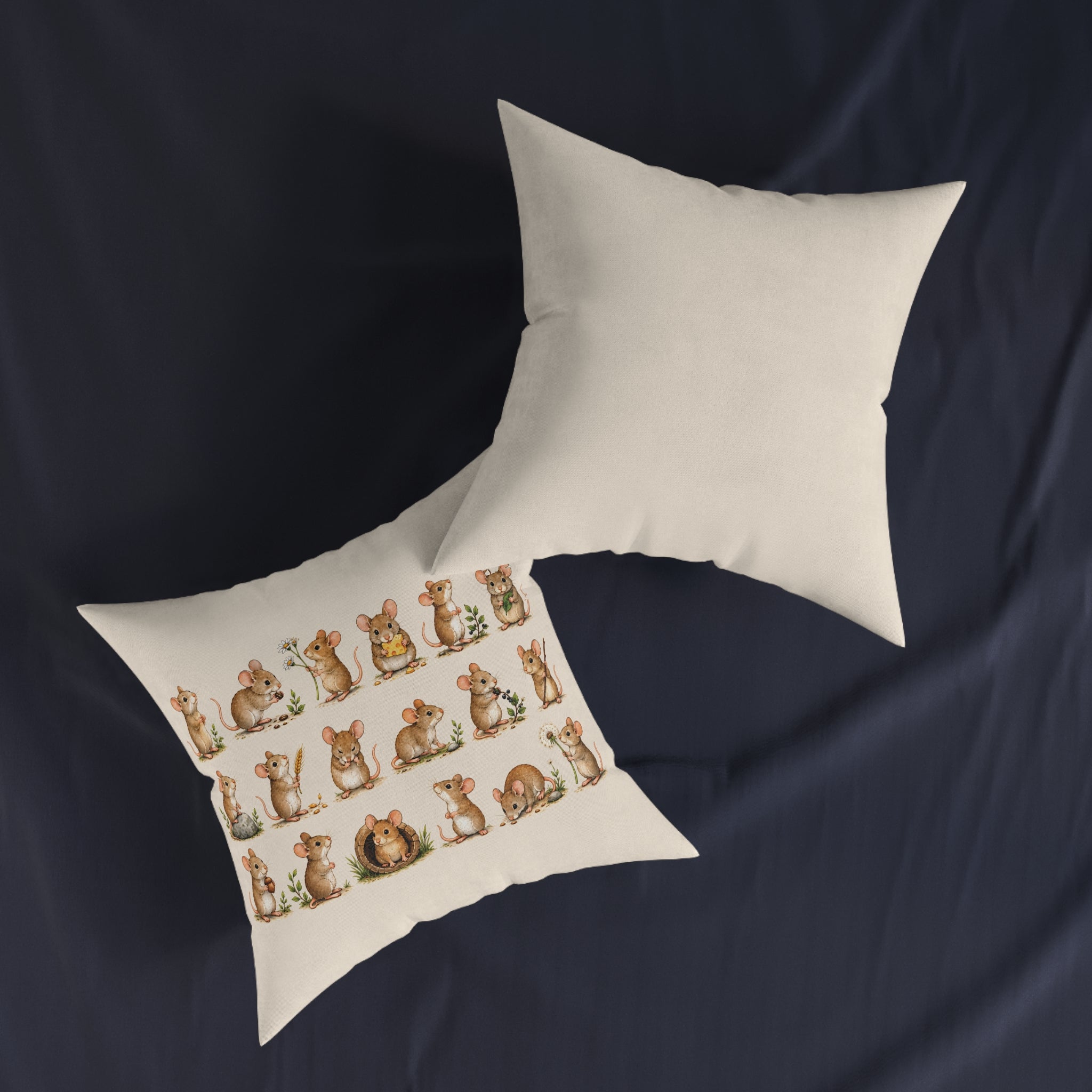 Square Cushion - Mouse - Woodland
