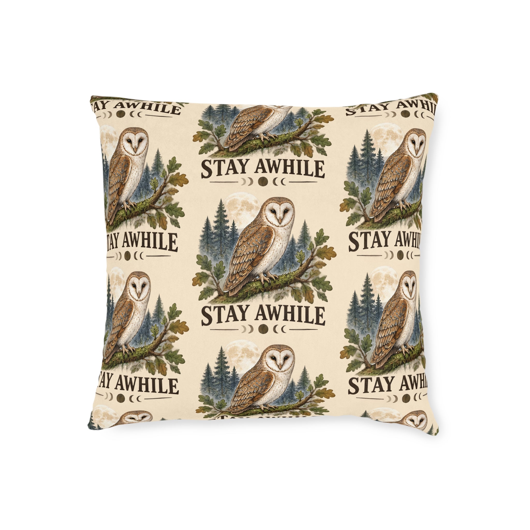 Square Cushion – Stay Awhile | Cosy Home & Welcome Cushion