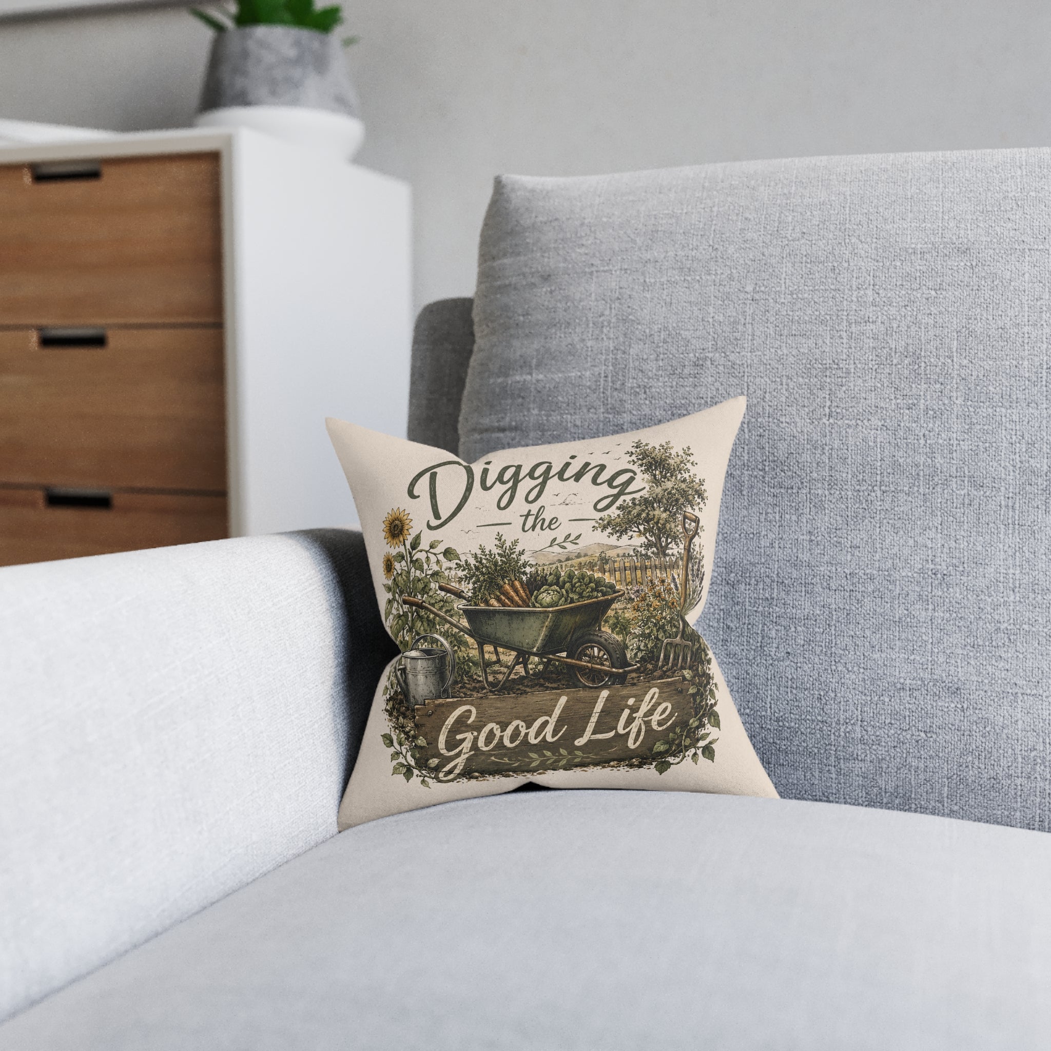 Square Cushion - Digging the Good Life