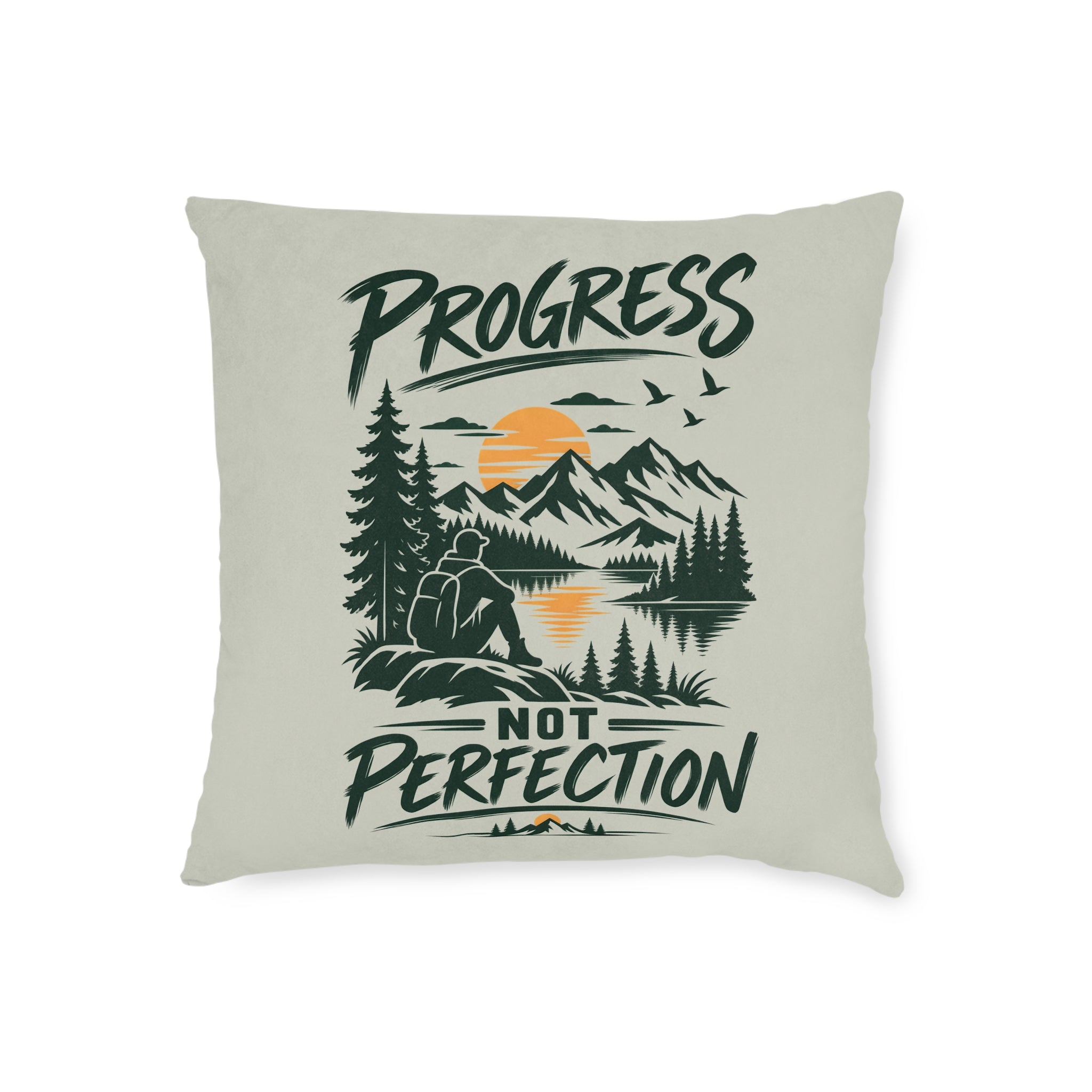 Square Cushion – Progress Not Perfection | Motivational Home Cushion