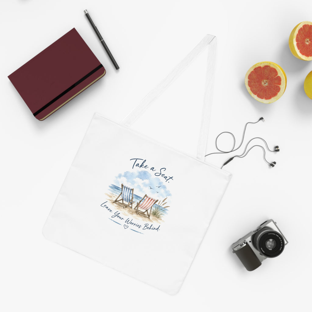 Copy of Copy of Copy of Copy of Large Beach Tote Bag – Happiness Comes in Waves
