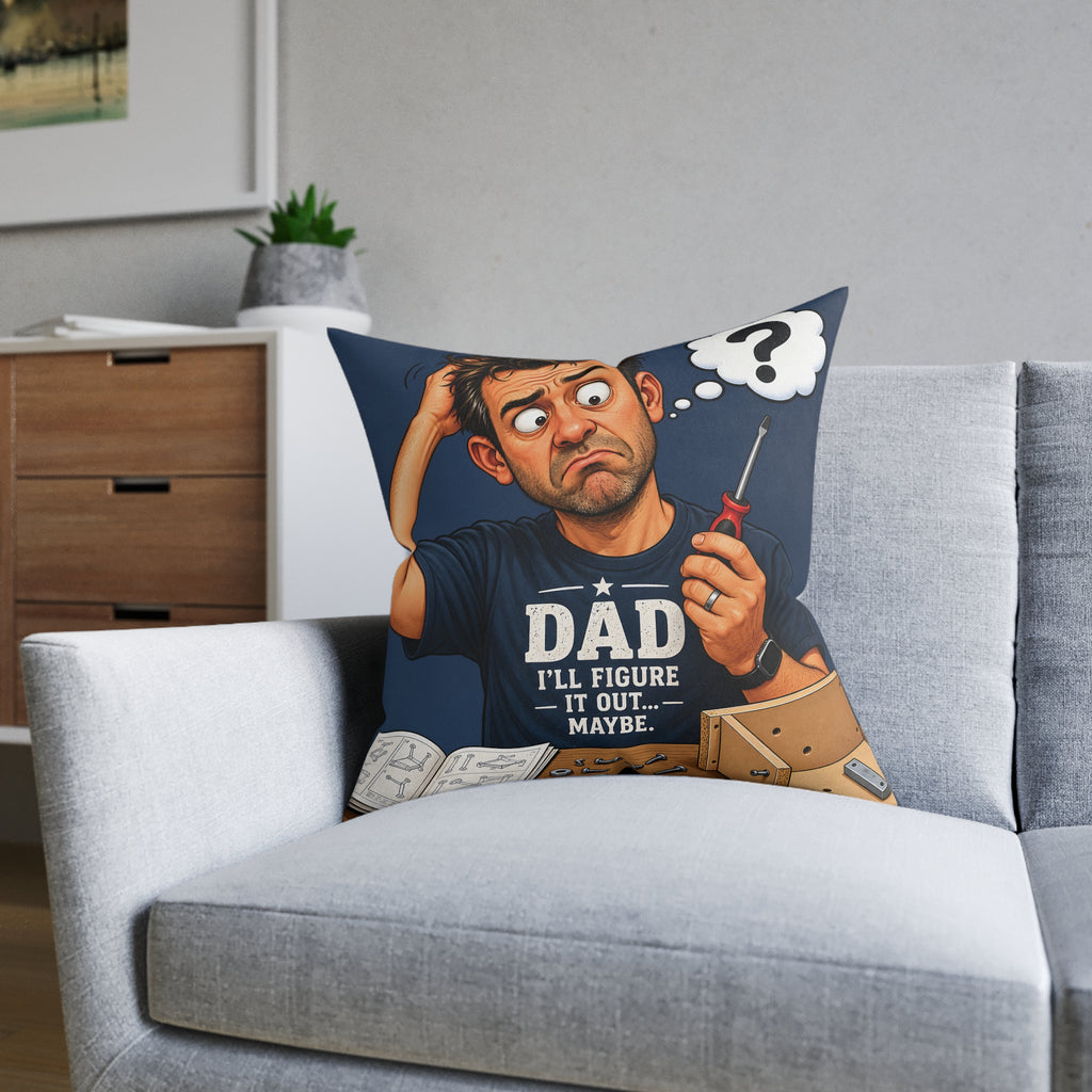 Square Cushion - Dad I'll Figure It Out. Maybe.