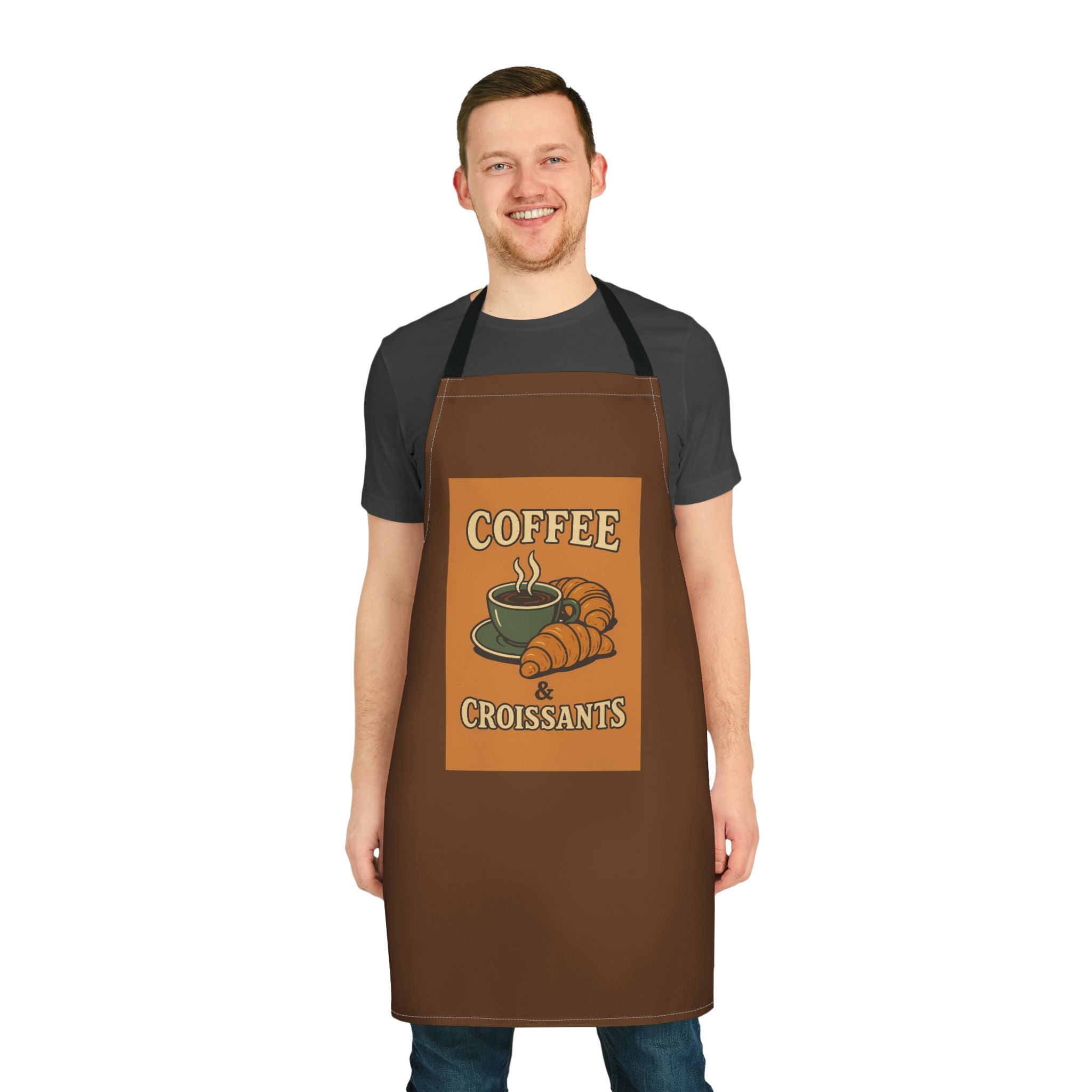Kitchen Apron - Coffee & Croissant Design