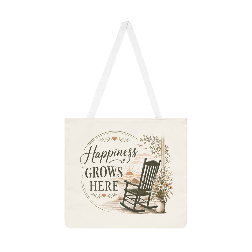 Large Tote Bag - Happiness Grows Here | Garden & Nature Tote