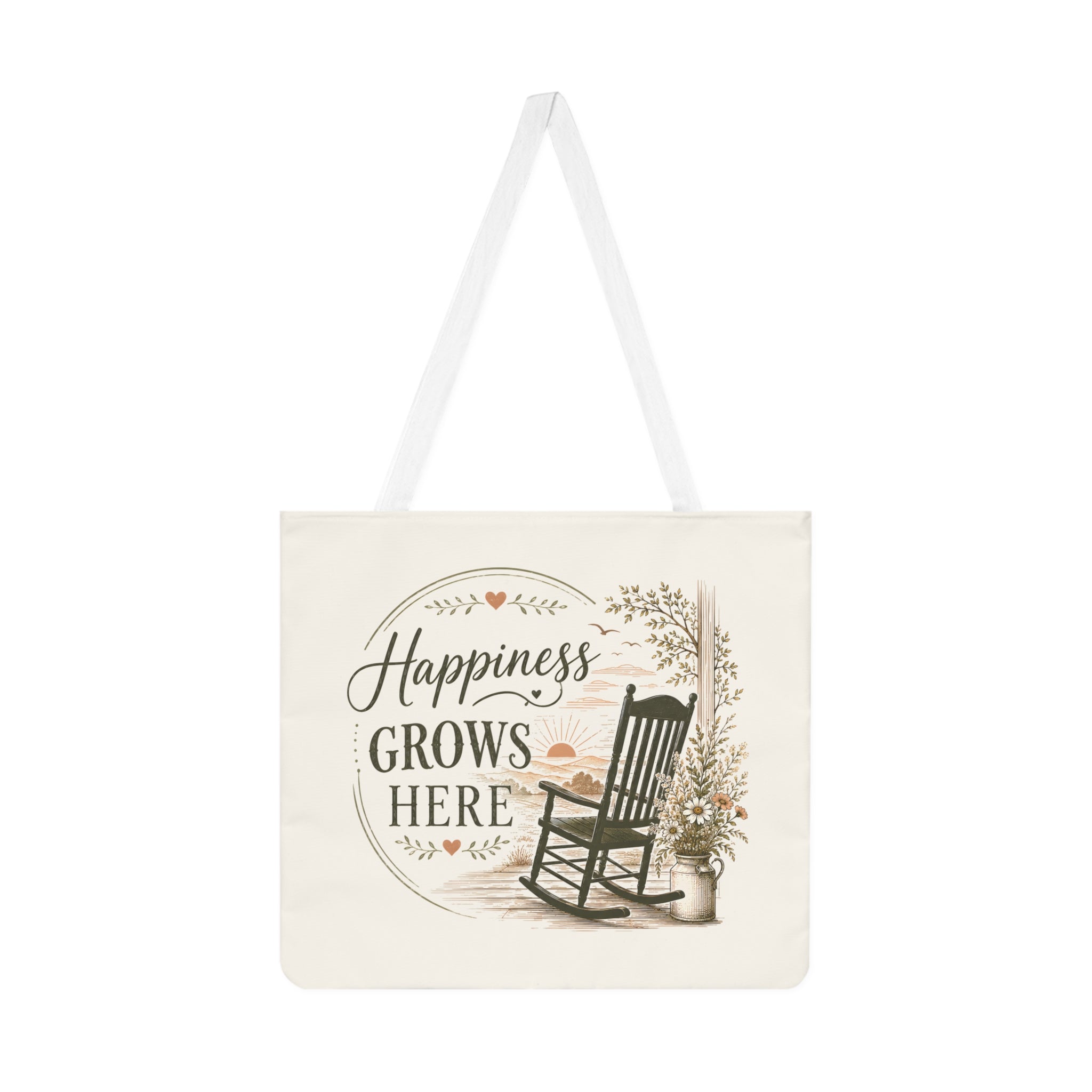 Large Tote Bag - Happiness Grows Here | Garden & Nature Tote