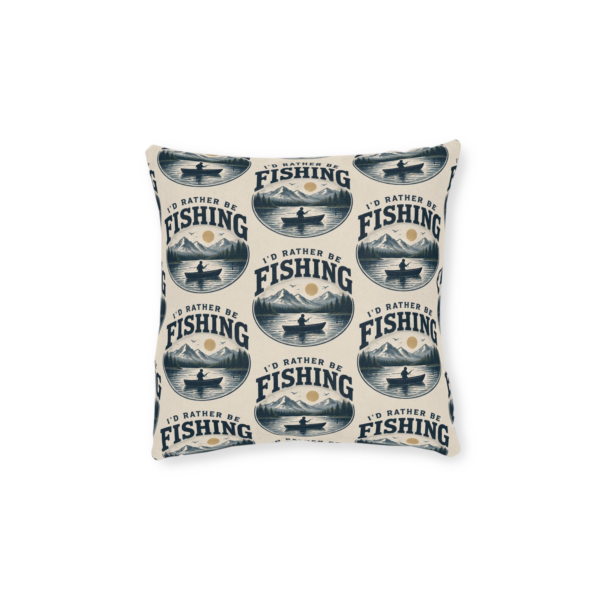 Square Cushion – I'd Rather Be Fishing | Fishing Lover Cushion