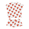 Women's Short Pyjama Set - Love Hearts - Fun Design