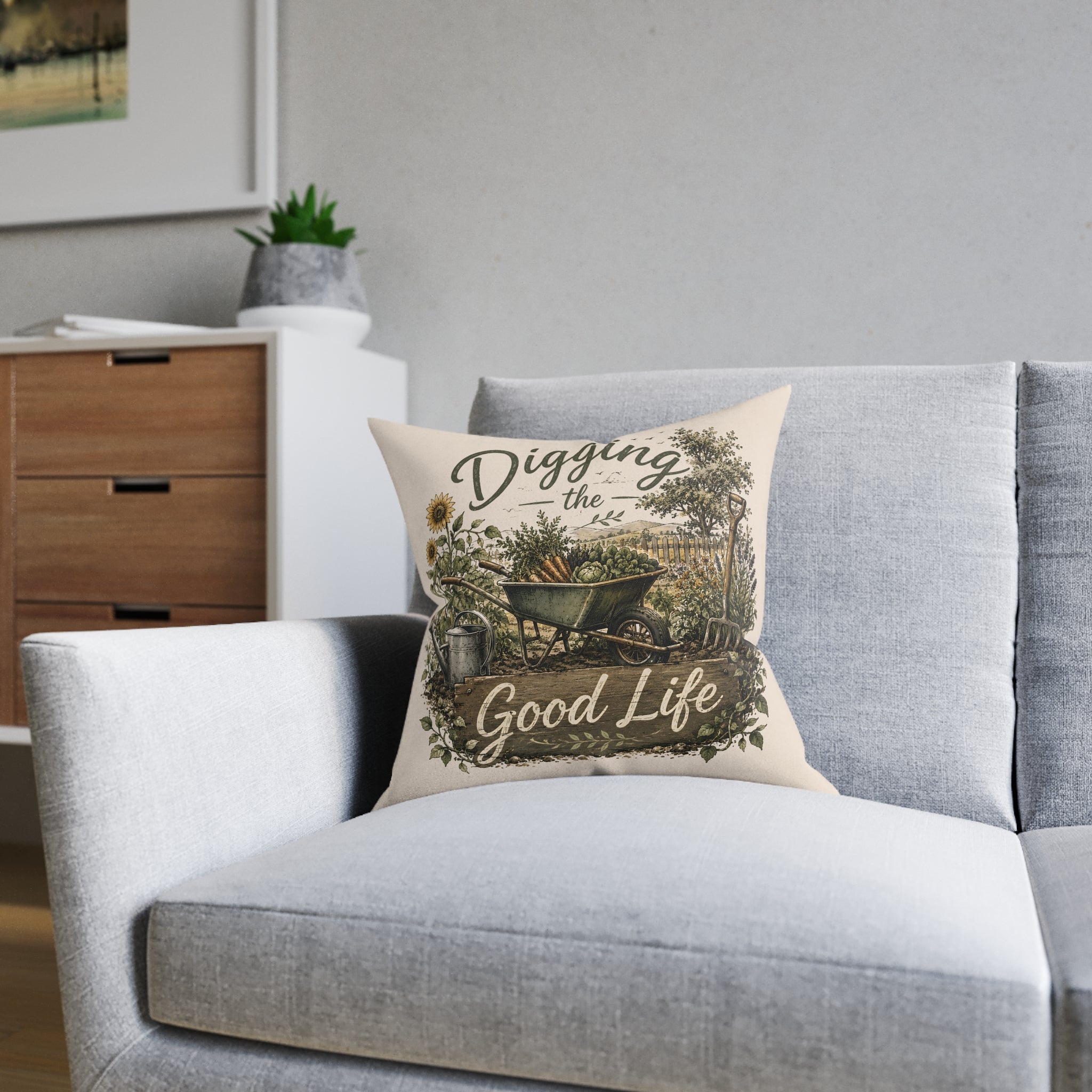 Square Cushion - Digging the Good Life